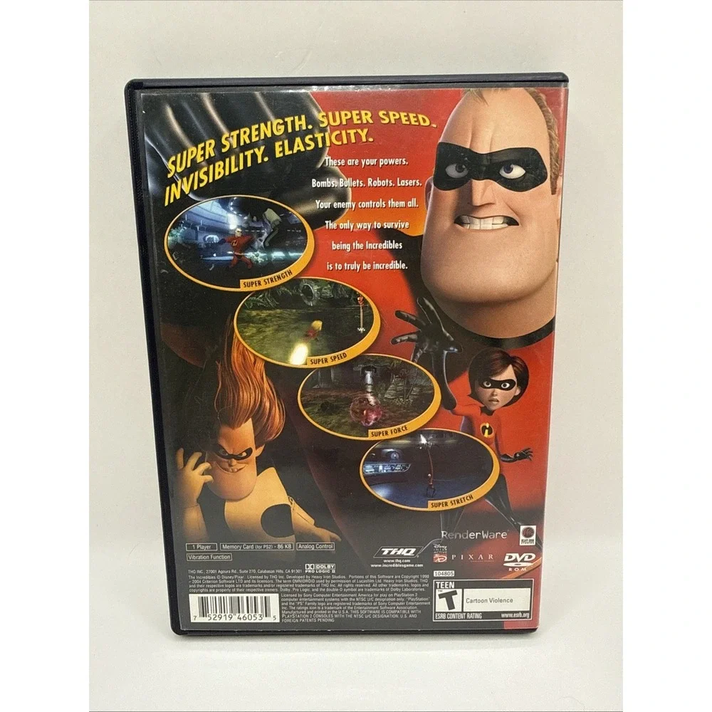 The Incredibles‎ PS2 PlayStation 2 - (See Pics) No Manual